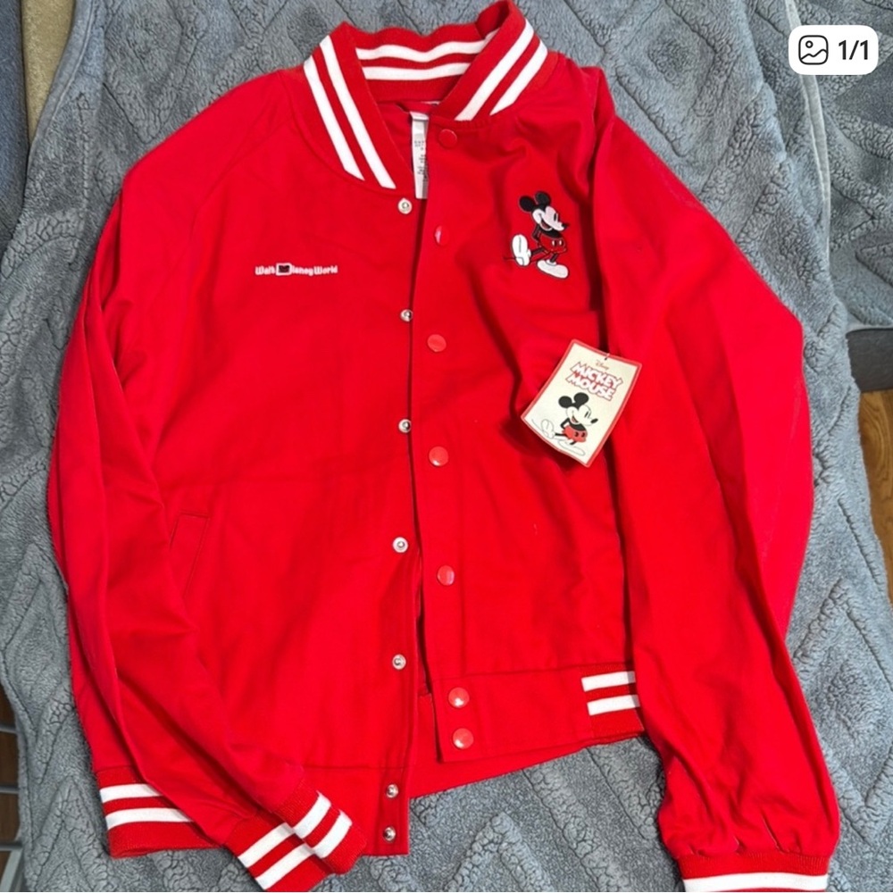 Red Mickey Mouse Varsity Jacket - image 1